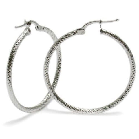 Laser Cut Twist Hoop Earrings | Wholesale Sterling Silver Jewelry | Main