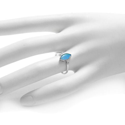 Beautiful Marquise Created Opal 0.04 Carat CZ Ring | Wholesale 925 Sterling Silver Jewelry | Alternate