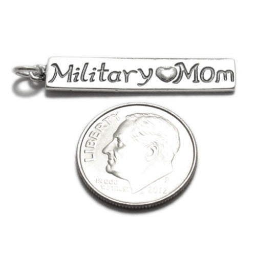 Lovely "Military ♡ Mom" Talking Charm. Wholesale Sterling Silver Charms -  Jewelry. Alternate.