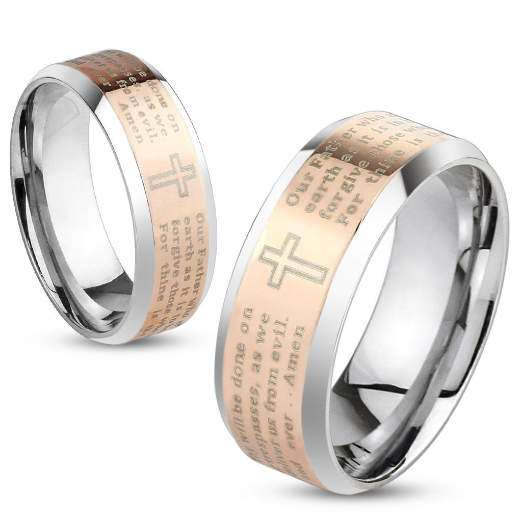 Gualiy Couples Ring Engraved, Wedding Rings in Stainless Steel Rotating Ring  Rose Gold Matte 5.6mm Size Women 10 + Men 10 | Amazon.com