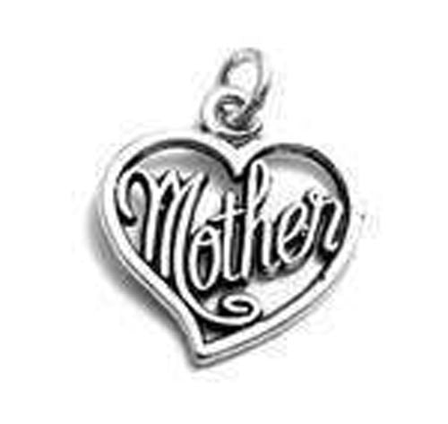 Elegant "Mother" Talking Heart Charm for your sweet mother. Wholesale Sterling Silver Charms - Jewelry