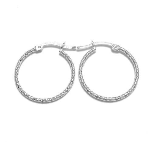 Multi-Diamond Cut Hoop Earrings in 22mm | Wholesale Sterling Silver Jewelry | Alternate
