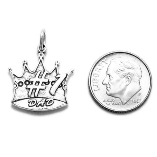 Unique "#1 Dad" Charm for your Special Dad. Wholesale Sterling Silver Charms - Jewelry
