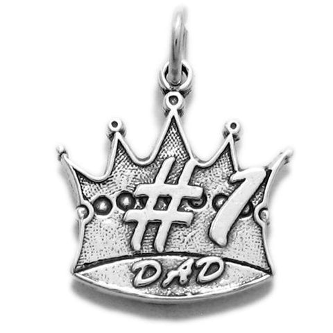 Unique "#1 Dad" Charm for your Special Dad. Wholesale Sterling Silver Charms - Jewelry