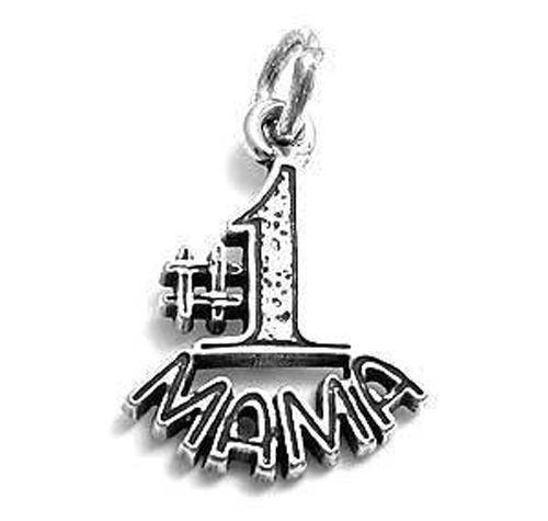 Unique "#1 Mama" Calligraphy Charm for your Mother. Wholesale Sterling Silver Charms - Jewelry
