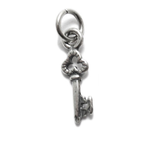 Small Vintage Key Charm | Wholesale 925 Sterling Silver Charms | Main