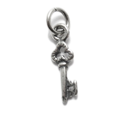 Small Vintage Key Charm | Wholesale 925 Sterling Silver Charms | Main