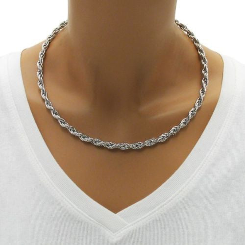 Sterling silver Omega necklace, looks like 14K, made in Italy - Jewelry