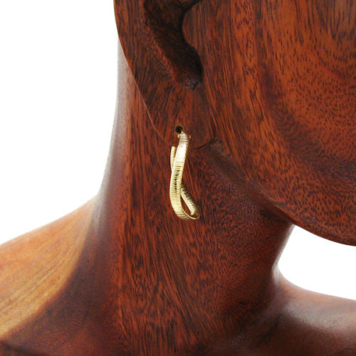 Omega Twisting Hoop Earrings in Gold | Wholesale Sterling Silver Jewelry | Alternate
