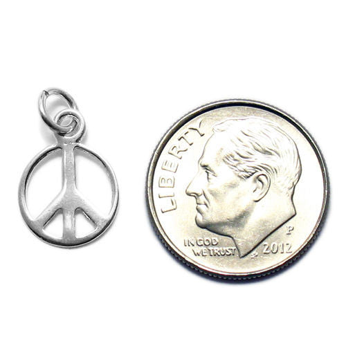 Whimsical Peace Sign Charm | Wholesale 925 Sterling Silver Pendant - Jewelry | Alternate