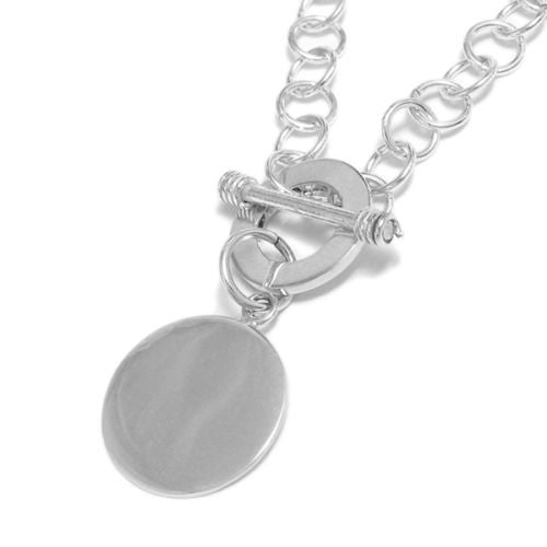 Chic Personalized Round Tag Pendant with Necklace Options | Wholesale 925 Sterling Silver Jewelry | Alternate