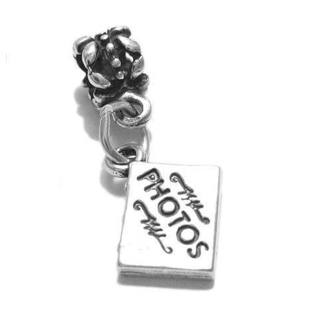Timeless Photo Album Charm with Euro Bead. Wholesale Sterling Silver Charms - Jewelry. Main.