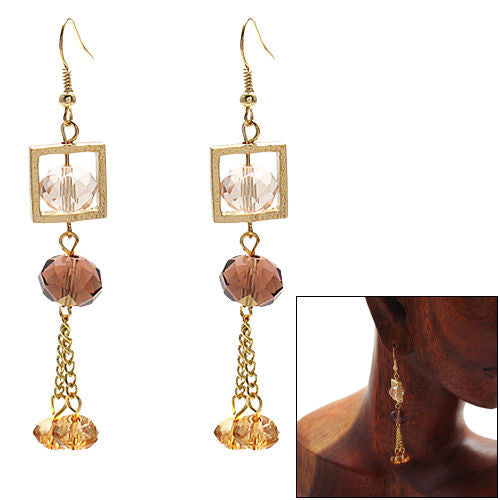 Pink, purple, & orange crystals dangling hook earrings | Wholesale Fashion Jewelry | Combo photo