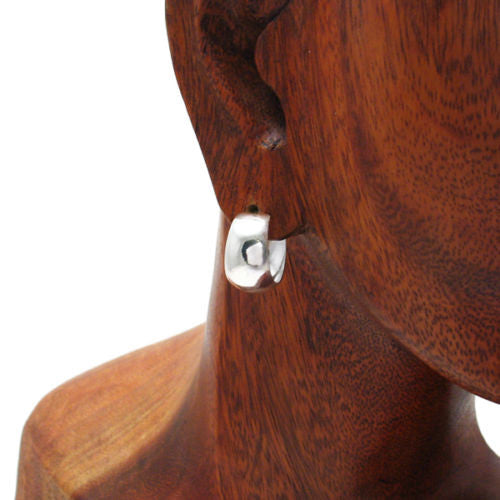 Plain Cigar Band Post Earrings in 18mm | Wholesale Sterling Silver Jewelry | Alternate