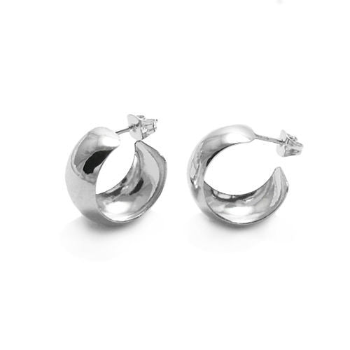 Plain Cigar Band Post Earrings in 18mm | Wholesale Sterling Silver Jewelry | Main