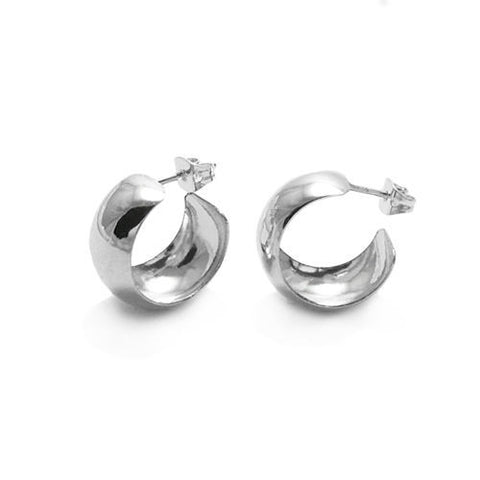 Plain Cigar Band Post Earrings in 18mm | Wholesale Sterling Silver Jewelry | Main