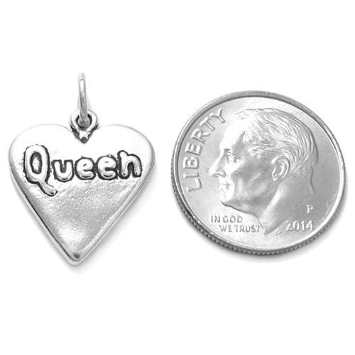 Flawless "Queen" of Hearts Talking Charm. Wholesale Sterling Silver Charms - Jewelry. Alternate.