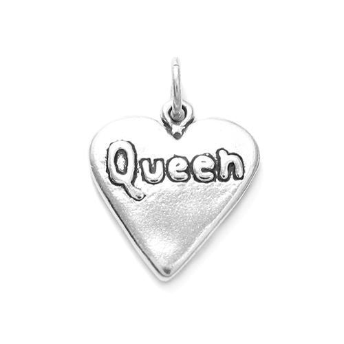 Flawless "Queen" of Hearts Talking Charm. Wholesale Sterling Silver Charms - Jewelry. Main.