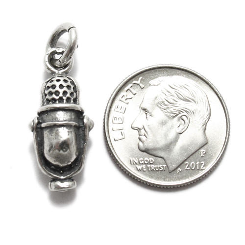 Classy Radio Microphone Charm | Wholesale 925 Sterling Silver Charms | Alternate