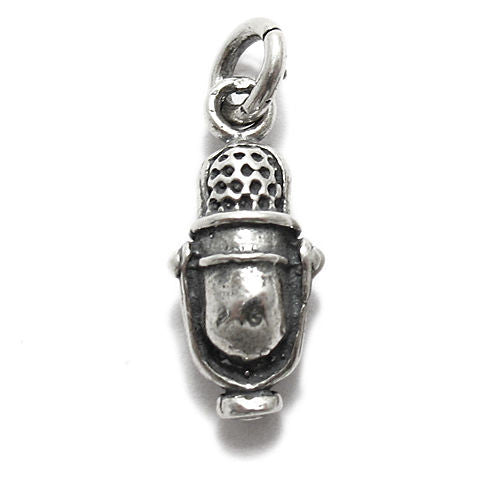 Classy Radio Microphone Charm | Wholesale 925 Sterling Silver Charms | Main