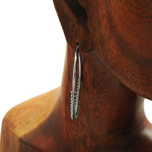 Beautiful Rainbow Crystal Hoop Earrings in 53mm | Wholesale Sterling Silver Jewelry | Alternate