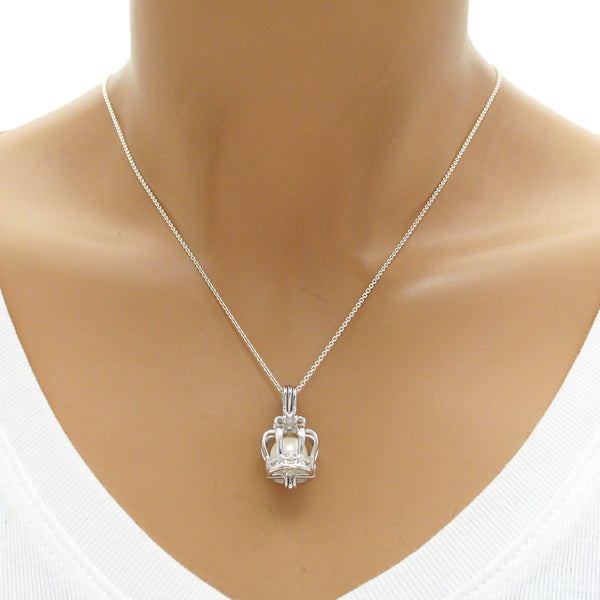 Regal Sterling Silver King's/Queen's Royal Crown Pearl Cage.