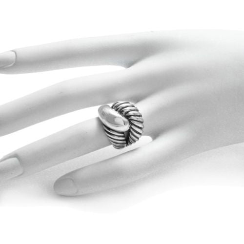 Fabulous Rope &  Smooth Interlock Knot Ring | Wholesale 925 Sterling Silver Jewelry | Alternate