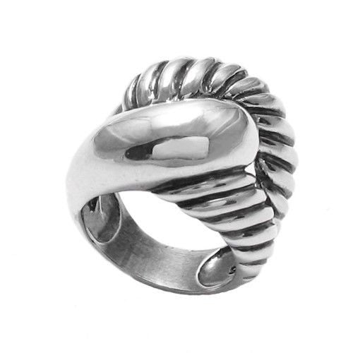 Fabulous Rope &  Smooth Interlock Knot Ring | Wholesale 925 Sterling Silver Jewelry | Main