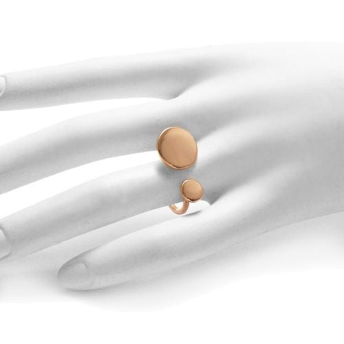 Stylish Rose Gold Double Circle Engravable Ring | Wholesale 925 Sterling Silver Jewelry | Alternate