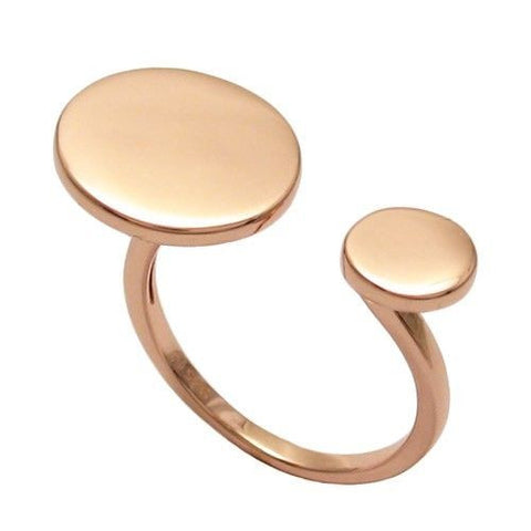 Stylish Rose Gold Double Circle Engravable Ring | Wholesale 925 Sterling Silver Jewelry | Main