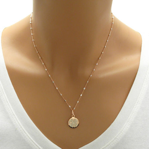 Beautiful Rose Gold Round Pendant Necklace | Wholesale 925 Sterling Silver Jewelry | Alternate