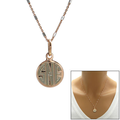 Beautiful Rose Gold Round Pendant Necklace | Wholesale 925 Sterling Silver Jewelry | Main
