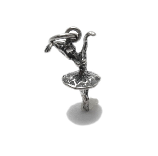 Pirouetting Ballerina Charm in 3D. Sterling Silver