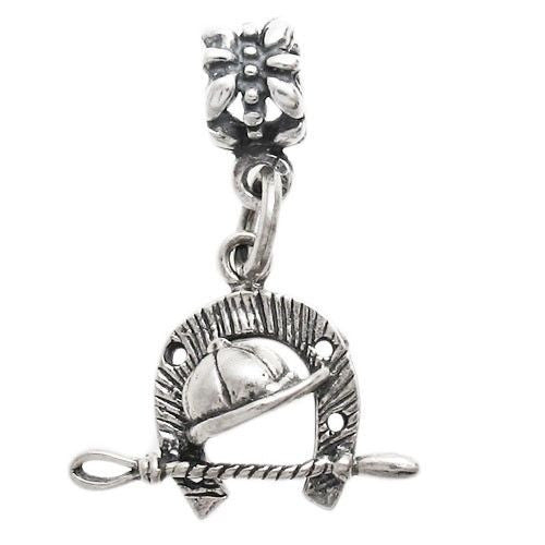 Equestrian Charm with Euro Bead in Sterling Silver