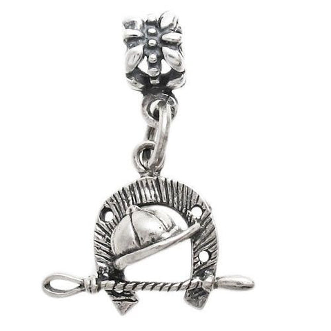 Equestrian Charm with Euro Bead in Sterling Silver