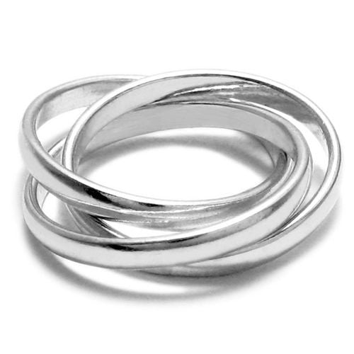 Three rings to represent love, fidelity, and friendship. Wholesale Sterling Silver Rings. Main photo.