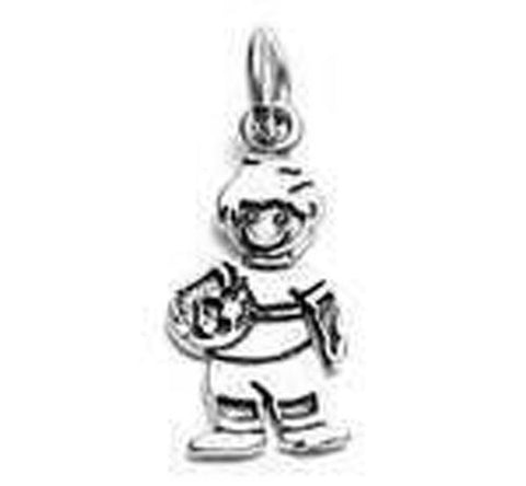 Boy with Soccer Ball Charm. Sterling Silver