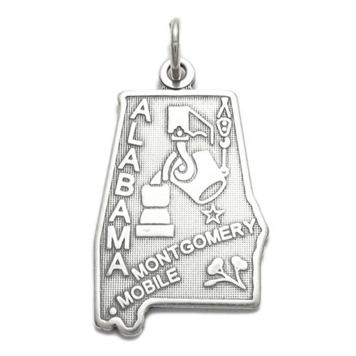 Alabama State Charm in Sterling Silver