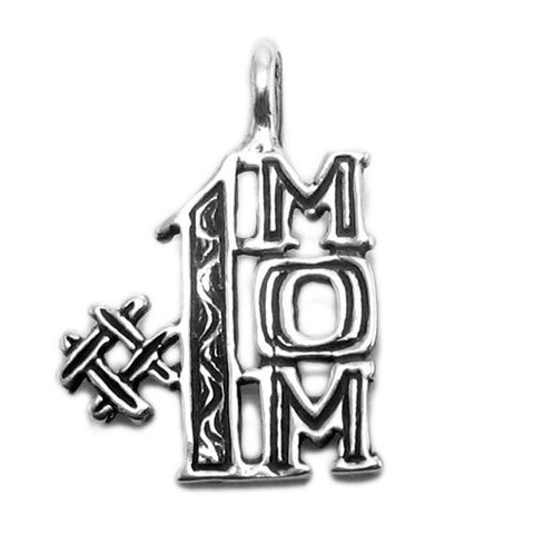 Classic "#1 Mom" Charm in Sterling Silver