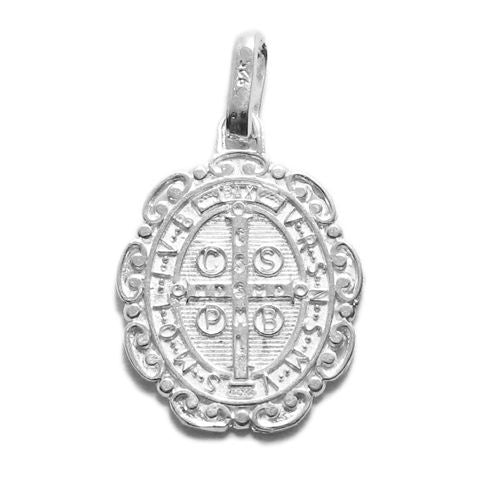 St. Benedict Medal in Oval Sterling Silver