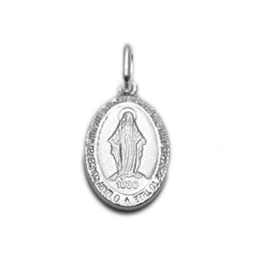 St. Mary Miraculous Medal (23mm). Sterling Silver
