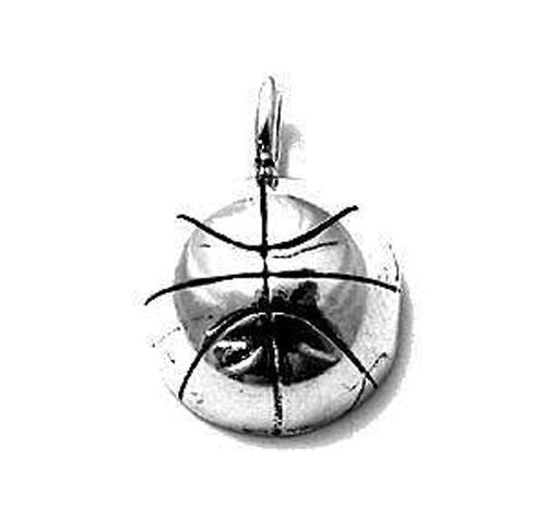 Basketball (Not 3D) Charm in Sterling Silver