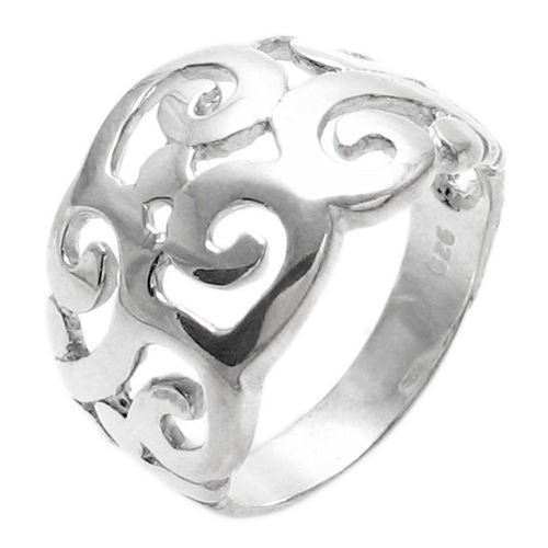 Native Art Wind Motif Swirl Ring. Wholesale sterling silver rings. Main photo.