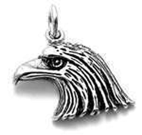 Eagle Head Charm in Sterling Silver.