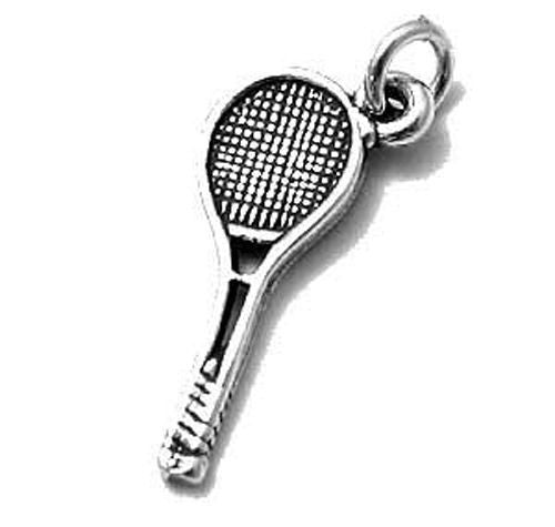 Tennis Racket Charm in Sterling Silver