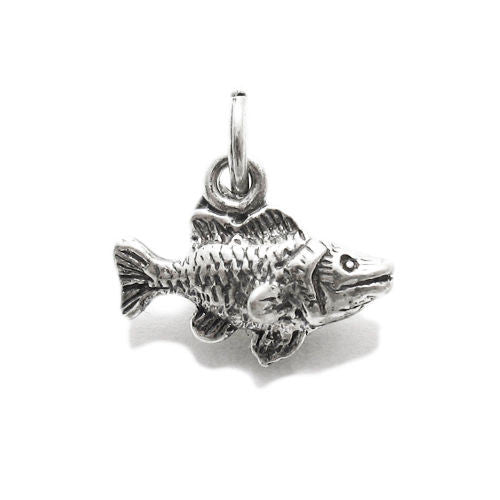 Carp Fish Charm in Sterling Silver.