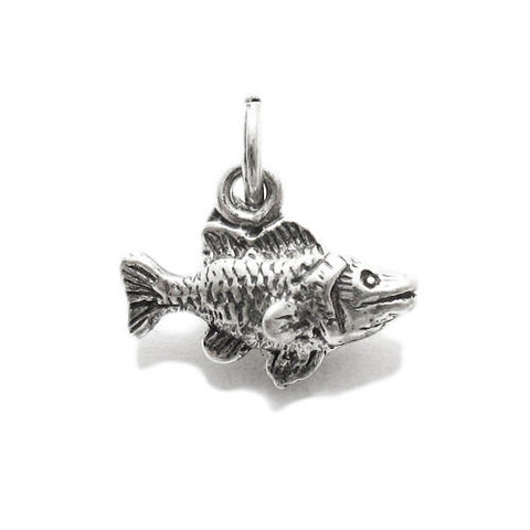 Carp Fish Charm in Sterling Silver.
