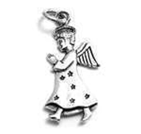 Angel in Prayer Charm in Sterling Silver