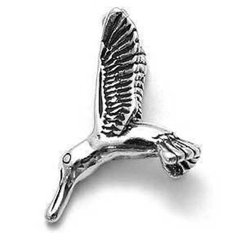 Hummingbird Charm in 3D. Sterling Silver.