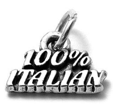 "100% Italian" Charm in Sterling Silver